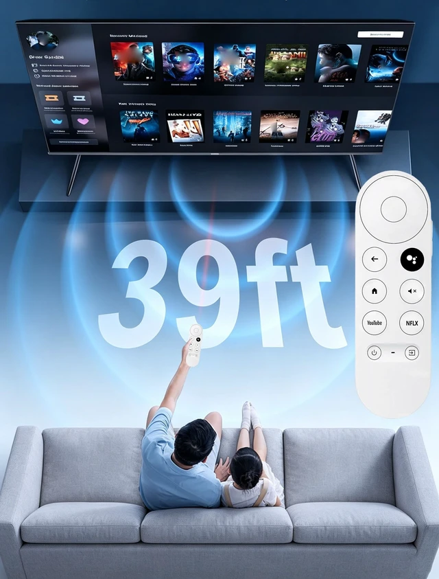Alt view image 5 of 7 - NEW Voice Remote Control for Google Chromecast TV 4K (Snow), Replacement Remote for Google Chromecast 4k Snow HD TV G9N9N GA01409-US GA01919-US GA01920-US GA01923-USGA01409-US