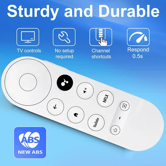Alt view image 7 of 7 - NEW Voice Remote Control for Google Chromecast TV 4K (Snow), Replacement Remote for Google Chromecast 4k Snow HD TV G9N9N GA01409-US GA01919-US GA01920-US GA01923-USGA01409-US