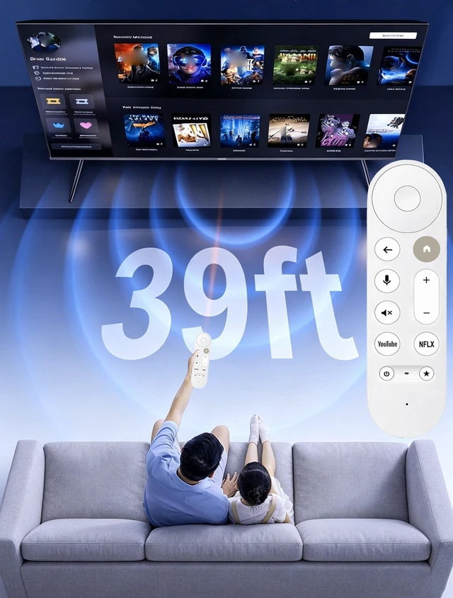 Alt view image 5 of 7 - NEW Replacement Voice Remote Control for Chromecast Google-TV 4K/ HD, for Google-TV-Streamer-Remote 4K, G9N9N GA01409-US GA01919-US GA01920-US GA01923-USGA01409-US