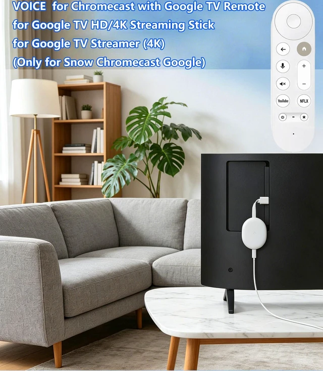 Alt view image 7 of 7 - NEW Replacement Voice Remote Control for Chromecast Google-TV 4K/ HD, for Google-TV-Streamer-Remote 4K, G9N9N GA01409-US GA01919-US GA01920-US GA01923-USGA01409-US