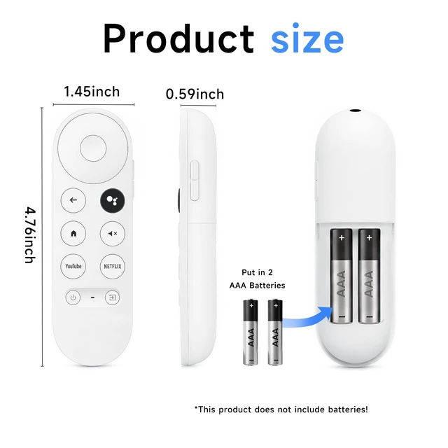 Alt view image 3 of 7 - G9N9N Voice Remote Control Compatible with Chromecast 4k Snow | For Google GA01409-US, GA01919-US, GA01920-US, GA01923-US, GA02463-US, GA02464-US