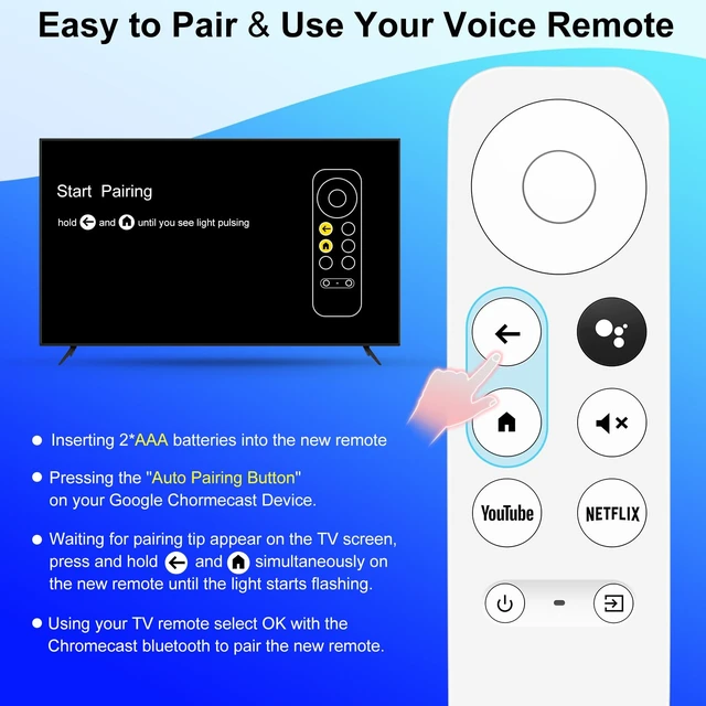 Alt view image 5 of 7 - for Google-Chromecast-Remote-Control Replacement,Compatible with Chromecast Google TV and Streaming(Only for White Equipment)