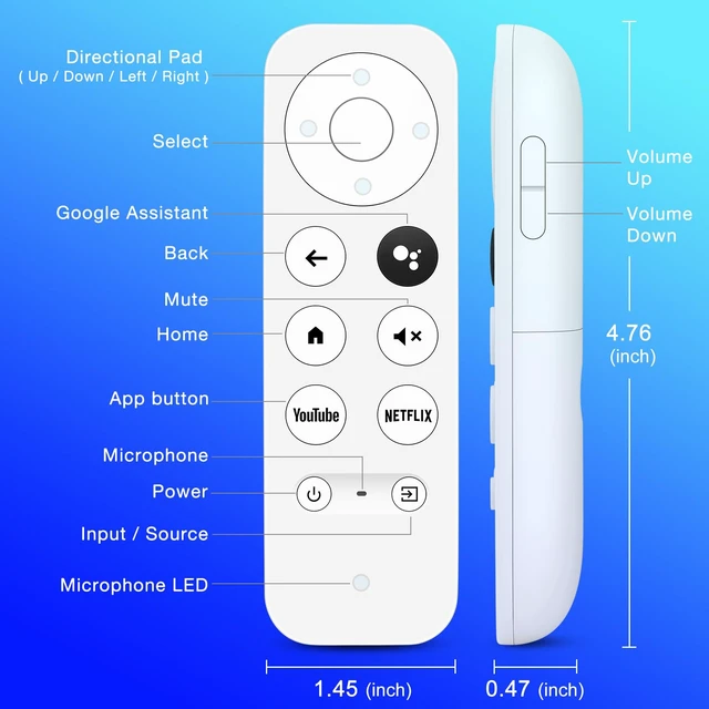 Alt view image 7 of 7 - for Google-Chromecast-Remote-Control Replacement,Compatible with Chromecast Google TV and Streaming(Only for White Equipment)