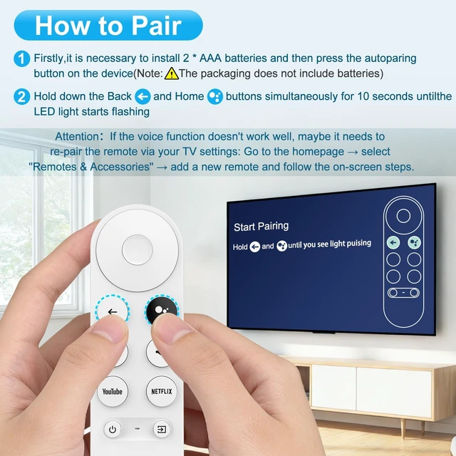 Alt view image 7 of 7 - Voice Replacement for Google Chromecast Remote, G9N9N for Chromecast with Google TV Remote 4K/HD, for Google TV Streamer (Only for Snow Chromecast Google)