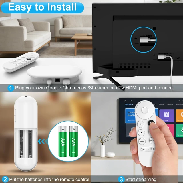Alt view image 6 of 7 - Voice Replacement for Google Chromecast Remote, G9N9N for Chromecast with Google TV Remote 4K/HD, for Google TV Streamer (Only for Snow Chromecast Google)