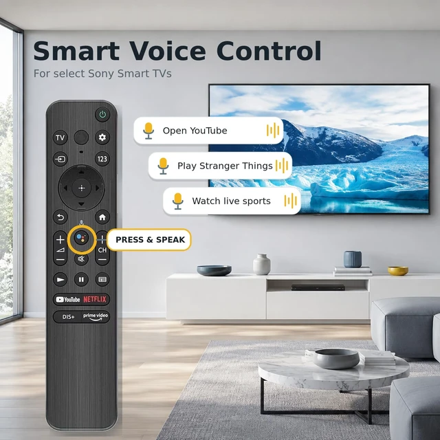Alt view image 3 of 7 - Replacement for All 2019-2026 Sony Remote Control for Bravia Smart TV with Voice Control. for Bravia XR/XBR/KD/K Series Google/Android TVs. 2-Year Warranty.
