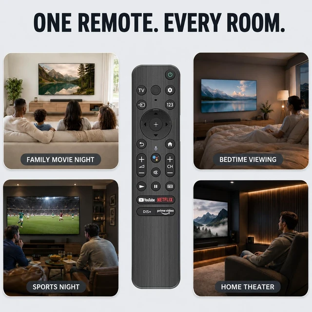 Alt view image 4 of 7 - Replacement for All 2019-2026 Sony Remote Control for Bravia Smart TV with Voice Control. for Bravia XR/XBR/KD/K Series Google/Android TVs. 2-Year Warranty.
