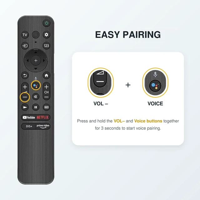 Alt view image 6 of 7 - Replacement for All 2019-2026 Sony Remote Control for Bravia Smart TV with Voice Control. for Bravia XR/XBR/KD/K Series Google/Android TVs. 2-Year Warranty.