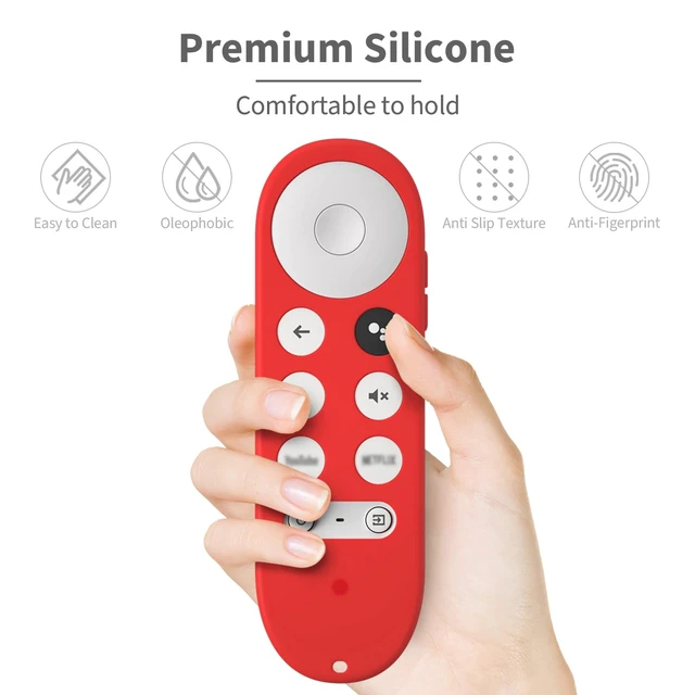 Alt view image 4 of 7 - 2pcs Silicone Remote Cover Replacement for Chromecast with Google TV HD 2022 / 4K 2020 Voice Remote,Anti Slip Protective Cover with Lanyad(Blue+Light Grey)