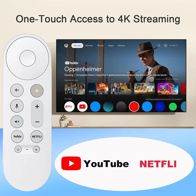 Alt view image 3 of 5 - Voice Remote Control Replacement for Google Chromecast Remote | for Chromecast with Google TV Remote 4K/HD & Google TV Streamer 4K
