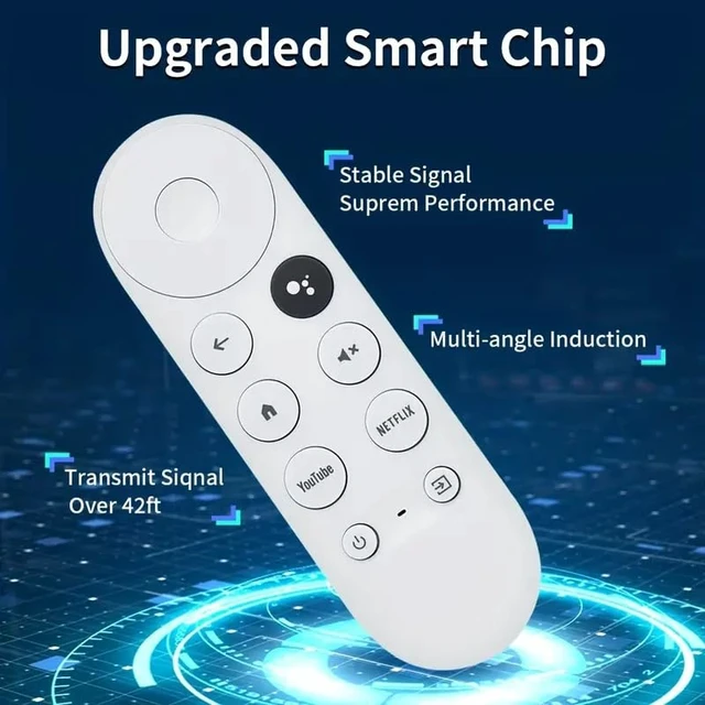 Alt view image 7 of 7 - Voice Remote Control for Google Chromecast 4K Snow | G9N9N Replacement | Compatible with GA01409-US/GA01919-US/GA01920-US/GA01923-US/GA02463-US/GA02464-US | Hands-Free TV Controller
