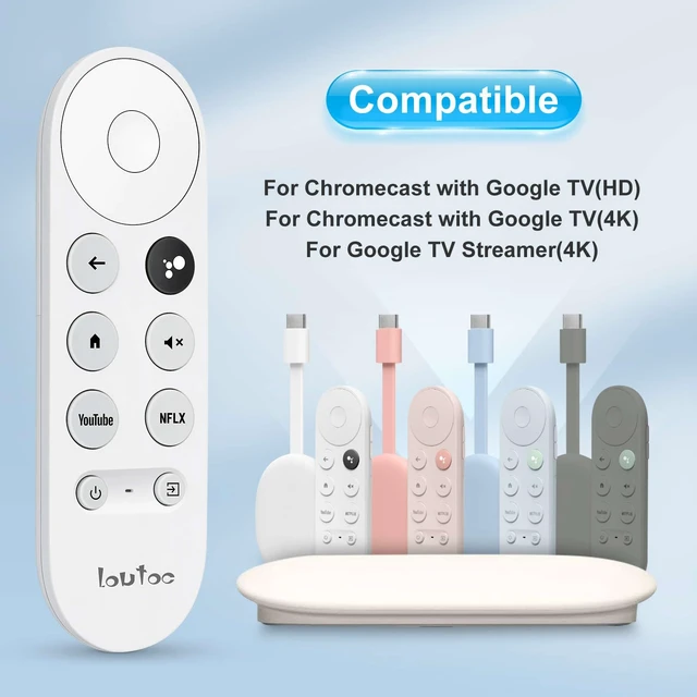 Alt view image 2 of 7 - Replacement for Google-Chromecast-Remote, for Chromecast Google TV Remote | for Google TV Streamer 4K & Snow Google Chromecast TV 4K/HD, Voice Control, 2 Shortcuts, User Manual, Easy Pairing
