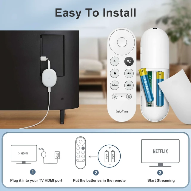 Alt view image 4 of 7 - Replacement for Google-Chromecast-Remote, for Chromecast Google TV Remote | for Google TV Streamer 4K & Snow Google Chromecast TV 4K/HD, Voice Control, 2 Shortcuts, User Manual, Easy Pairing