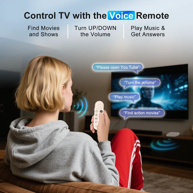 Alt view image 7 of 7 - Replacement for Google-Chromecast-Remote, for Chromecast Google TV Remote | for Google TV Streamer 4K & Snow Google Chromecast TV 4K/HD, Voice Control, 2 Shortcuts, User Manual, Easy Pairing