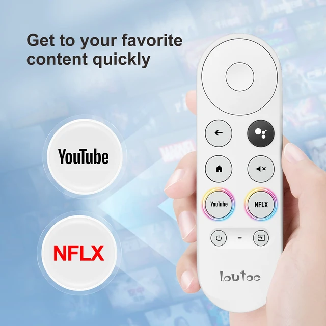 Alt view image 6 of 7 - Replacement for Google-Chromecast-Remote, for Chromecast Google TV Remote | for Google TV Streamer 4K & Snow Google Chromecast TV 4K/HD, Voice Control, 2 Shortcuts, User Manual, Easy Pairing