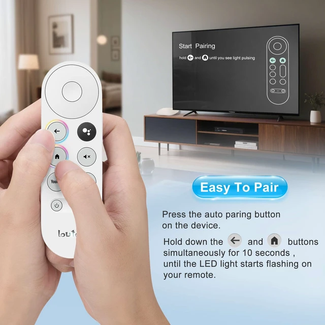 Alt view image 5 of 7 - Replacement for Google-Chromecast-Remote, for Chromecast Google TV Remote | for Google TV Streamer 4K & Snow Google Chromecast TV 4K/HD, Voice Control, 2 Shortcuts, User Manual, Easy Pairing