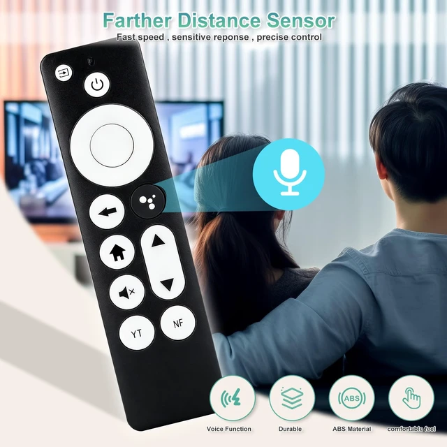 Alt view image 7 of 7 - Replacement Voice Remote for Chromecast Google TV 4K HD Snow G9N9N | Compatible with Chromecast Google TV 4K HD Snow & Streamer, voice control bluetooth remote for G9N9N and all GA series models