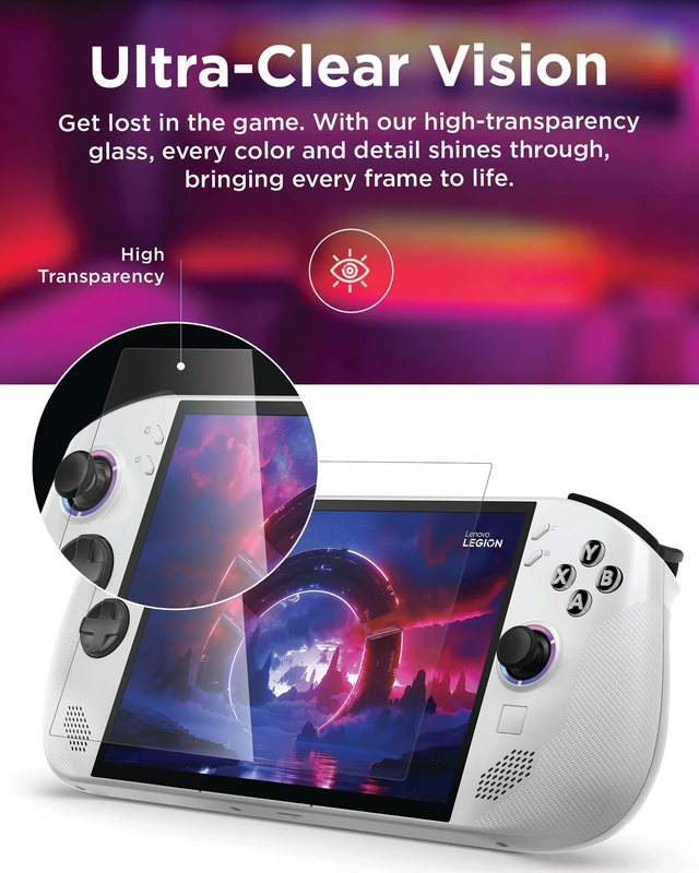 Alt view image 4 of 7 - Legion Go S Screen Protector, High-Transparency Glass, 9H Hardness, Protects Against Drops, Scratches & Scrapes, 0.45mm Thick, Ultimate Protection for Legion Go S Gaming Console Gamer
