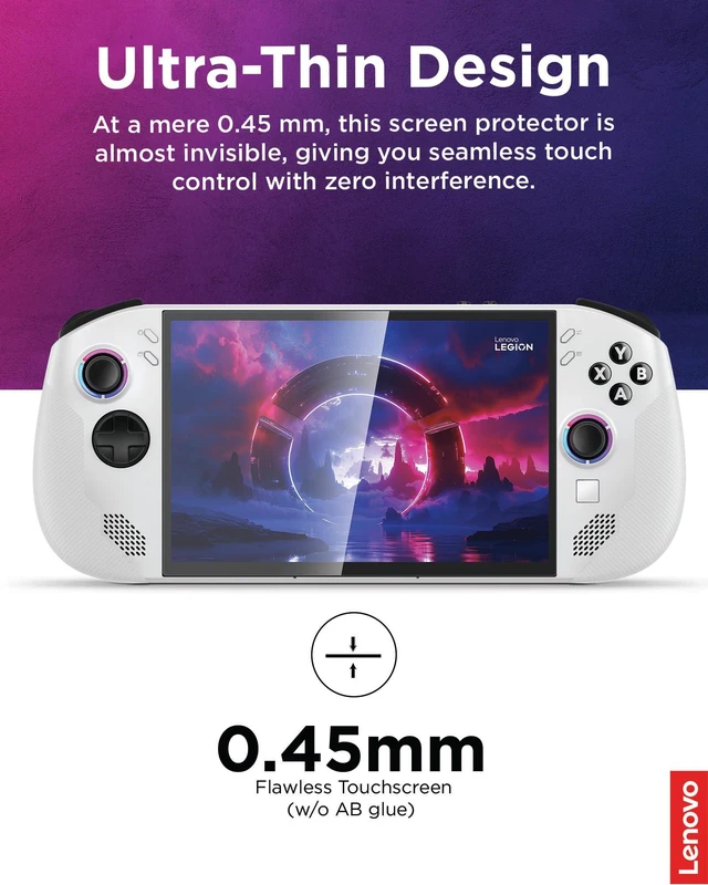 Alt view image 5 of 7 - Legion Go S Screen Protector, High-Transparency Glass, 9H Hardness, Protects Against Drops, Scratches & Scrapes, 0.45mm Thick, Ultimate Protection for Legion Go S Gaming Console Gamer
