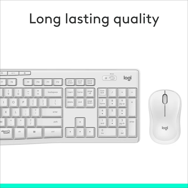Alt view image 6 of 7 - MK295 Full Size Silent Wireless Keyboard Mouse Combo - Off White | Full size keyboard with SilentTouch technology, compact ambidextrous mouse with silent click switches, Windows compatible