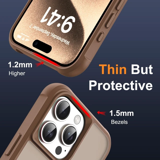 Alt view image 6 of 7 - Compatible with iPhone 15 Pro Max Case with Stand,Desert Brown | iPhone 15 Pro Max Phone Case 6.7",Magnetic Ring Stand,Compatible with MagSafe,Military-Grade Protection,Great Grip Feeling