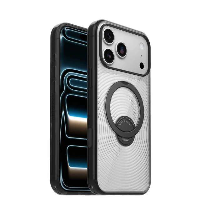 Alt view image 2 of 4 - iPhone 18/17 Pro Max Symmetry Series Stand Case - Clear/Black | Stylish, Clear iPhone Case with Pops of Color, Ultra-Slim iPhone Case with Rotating Stand & Secure Finger Loop