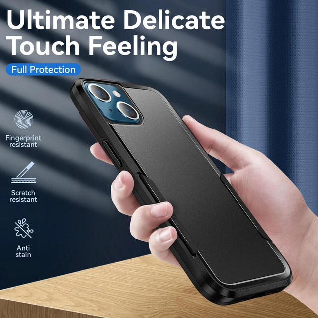 Alt view image 5 of 7 - for iPhone 13 case with Screen Protection: Heavy Duty Protective Shockproof and Scratch Proof Cell Phone case for iPhone 13 Phone case-Black