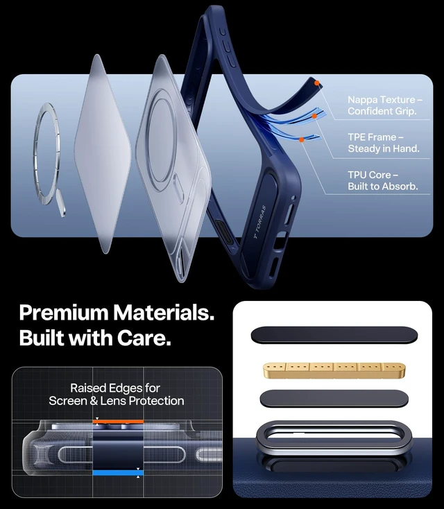 Alt view image 6 of 7 - Strong Magnetic Seamless Stand for iPhone 17 Pro Max Case Deep Blue | Fit for MagSafe, Military Grade Drop Protection, Invisible Adjustable Kickstand, Camera Control Button, Translucent Matte