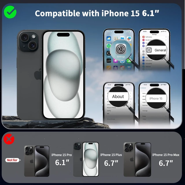 Alt view image 2 of 7 - Magnetic Case for iPhone 15 with Stand, Compatible with MagSafe | 360 Rotatable Ring Stand, Compatible with MagSafe, Car Phone Mount, Phone Holder for Desk Meeting/Videos