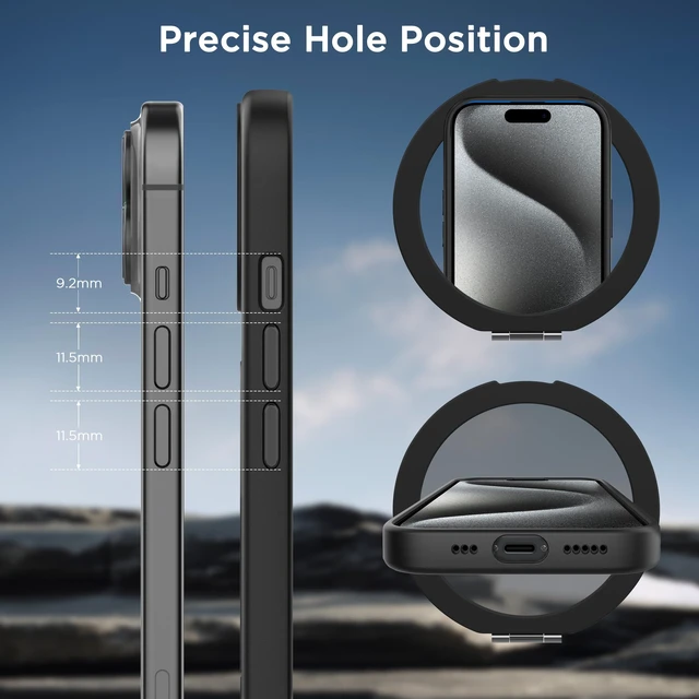 Alt view image 6 of 7 - Magnetic Case for iPhone 15 with Stand, Compatible with MagSafe | 360 Rotatable Ring Stand, Compatible with MagSafe, Car Phone Mount, Phone Holder for Desk Meeting/Videos