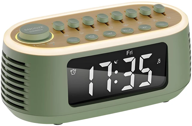 Main image of White Noise Machine Bluetooth Speaker, Digital Alarm Clock Sleep Timer with LED Display RGB Night Light, Soothing Natural Sleeping Sound Machine for Baby, Kids, Adults, Bedrooms (Green)