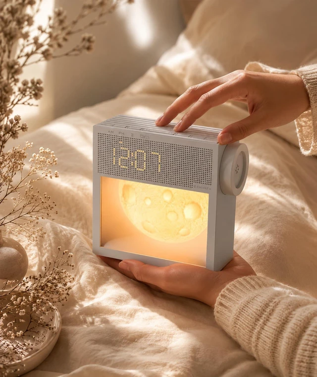 Alt view image 7 of 7 - Rechargeable Sunrise Alarm Clock with Sound Machine and Night Light | 2000mAh Portable Gentle Wake-Up Light for Bedroom Nightstand, 20 White Noise Sounds for Sleep, Snooze, 30120 Min Sleep Timer
