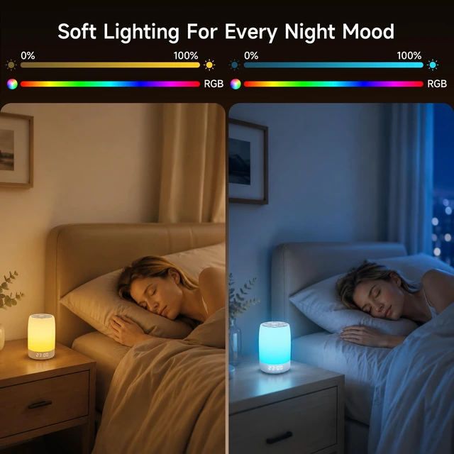 Alt view image 5 of 7 - Sound Machine, White Noise Machine with 32 Soothing Sleep Sounds, Adjustable Night Light, App Remote Control, Personal Sleep Routine Alarm Clock for Baby Kids Adults