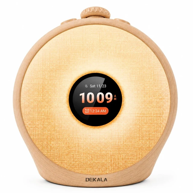 Main image of Sunrise Alarm Clock for Heavy Sleepers with Pulse Wake, Sunset Sound Machine with Breathing Ambient Light, Loud Alarm for Bedrooms, Wake Up Light, Digital Color Display & 7 Themes, No App