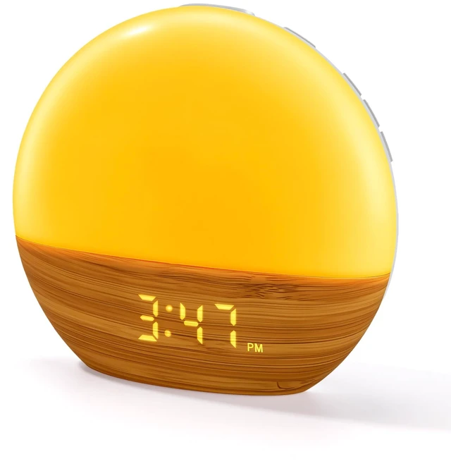 Main image of Sunrise Alarm Clock with Sleep Sound Machine, 25 Natural Sounds, Bluetooth 5.3 Wireless Speaker, FM Radio, Dual Alarm Clock, Sunrise Sunset Simulation, 18-Color Night Light, Memory Function