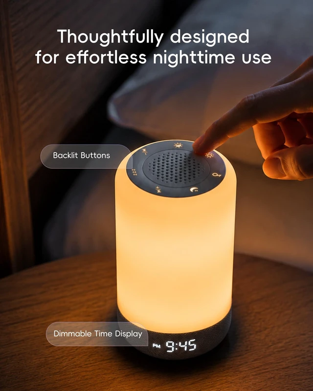 Alt view image 6 of 7 - 3 in 1 Sunrise Alarm Clock White Noise Machine with Smart App Control | 2.4GHz WiFi Connection, Sleep Trainer, Natural Wake Up Light, Night Light, 26 Soothing Sounds, for Bedroom, Adults, Baby