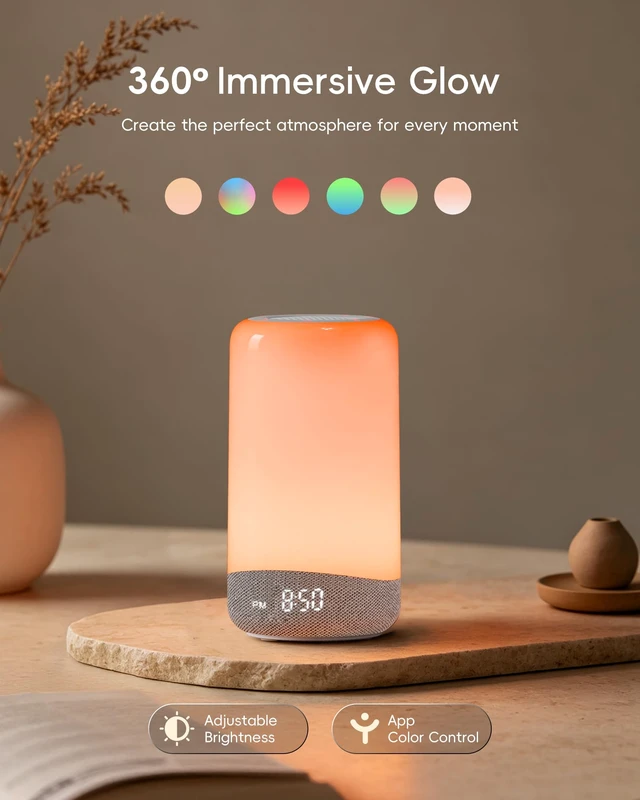 Alt view image 7 of 7 - 3 in 1 Sunrise Alarm Clock White Noise Machine with Smart App Control | 2.4GHz WiFi Connection, Sleep Trainer, Natural Wake Up Light, Night Light, 26 Soothing Sounds, for Bedroom, Adults, Baby
