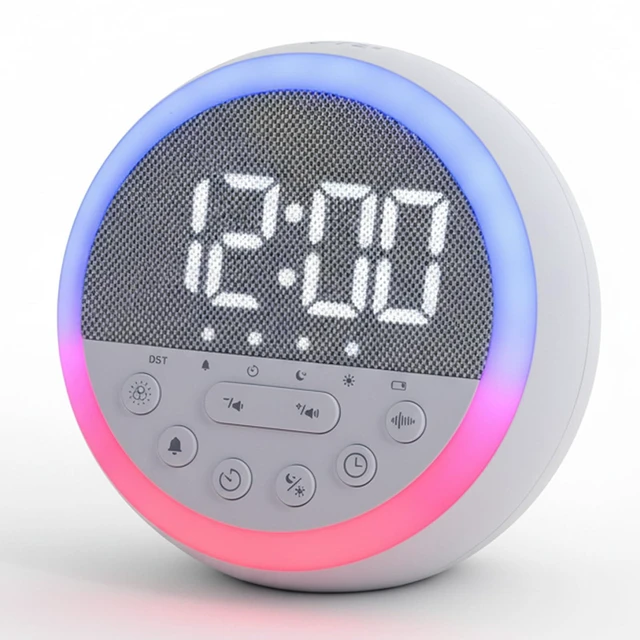 Main image of Sunrise Alarm Clock with White Noise & Dimmable RGB Night Light | Rechargeable Wake Up Light & Sound Machine with 11 Sleep Sounds, Timer, Snooze, Perfect for Kids Babies Adults and Bedside