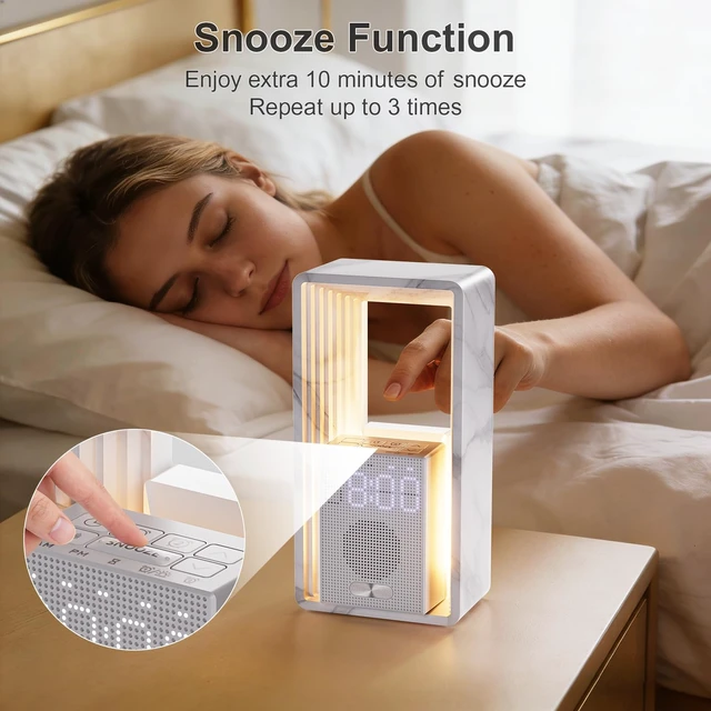 Alt view image 4 of 7 - Sunrise Alarm Clock with 20 White Noise & Night Light for Bedroom | Gentle Sunrise Wake-Up, 20 Soothing Sounds &Timer, Dual Alarms & Snooze, Dimmable Touch lamp, for Kids Babies Adults