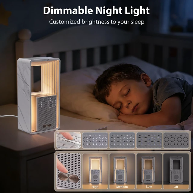Alt view image 6 of 7 - Sunrise Alarm Clock with 20 White Noise & Night Light for Bedroom | Gentle Sunrise Wake-Up, 20 Soothing Sounds &Timer, Dual Alarms & Snooze, Dimmable Touch lamp, for Kids Babies Adults