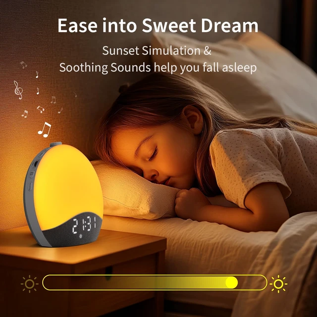 Alt view image 3 of 7 - Sunrise Alarm Clock Sound Machine, 26 Soothing Sounds | Backlit Buttons, White Noise Machine Night Light, Bluetooth Speaker Wake Up Light | Bedroom | Heavy Sleeper, Adults, Kids