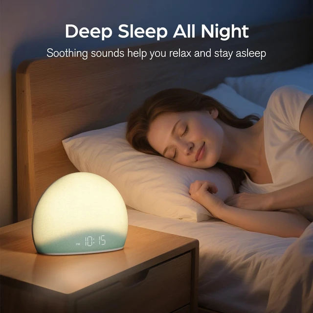 Alt view image 5 of 6 - Sunrise Alarm Clock with White Noise Sound Machine for Bedroom | Wake-Up Light, 5 Gentle Alarm Sounds, 20 Soothing Sleep Sounds, Dimmable Display, Phone-Free Bedside Clock- Teal