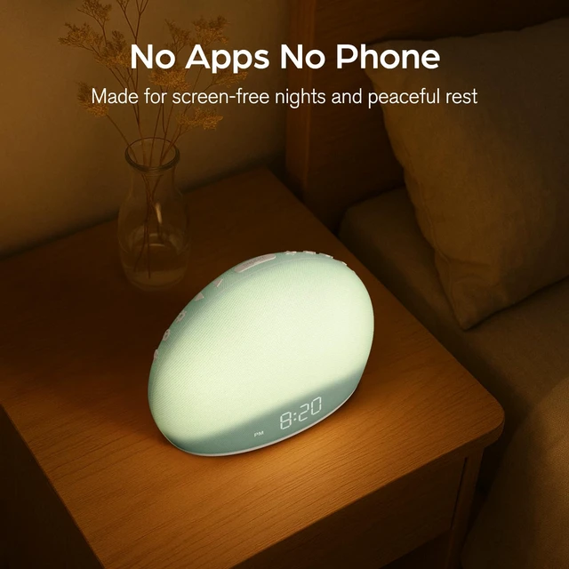 Alt view image 6 of 6 - Sunrise Alarm Clock with White Noise Sound Machine for Bedroom | Wake-Up Light, 5 Gentle Alarm Sounds, 20 Soothing Sleep Sounds, Dimmable Display, Phone-Free Bedside Clock- Teal
