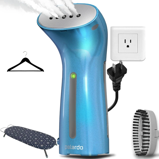Main image of Travel Garment Steamer for Clothes, Metal Steam Head, 25s Heat Up, Pump System, Mini Size, Handheld Steamer for Any Fabrics, No Water Spitting, 120V