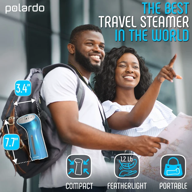 Alt view image 2 of 7 - Travel Garment Steamer for Clothes, Metal Steam Head, 25s Heat Up, Pump System, Mini Size, Handheld Steamer for Any Fabrics, No Water Spitting, 120V