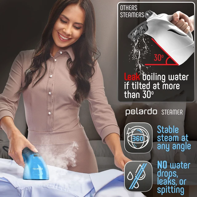 Alt view image 5 of 7 - Travel Garment Steamer for Clothes, Metal Steam Head, 25s Heat Up, Pump System, Mini Size, Handheld Steamer for Any Fabrics, No Water Spitting, 120V
