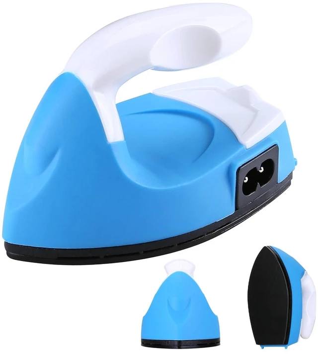 Main image of Mini Iron for Crafts with Charging Base, Blue | Fast Heating, Portable Mini Heat Press, For Sewing, Ironing On Patches, Perler Beads, Heat Transfer, DIY Crafts