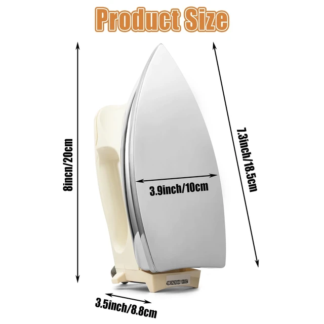 Alt view image 2 of 7 - Lightweight Portable Dry Iron for Industry Household Usage Upgraded Mirror Stainless Steel Soleplate Without Steam 700W Gift for Housewarming, 2.4LB