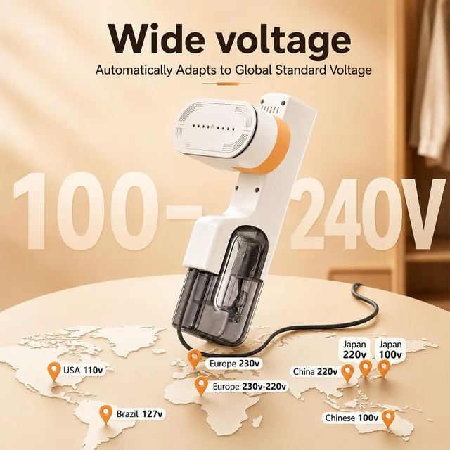 Alt view image 2 of 7 - Steamer for Clothes, Portable Garment Steamer Travel Size,1000W Travel Steamer & Iron 2 in 1 Portable Iron with Adjustment Steam and Ironing Function