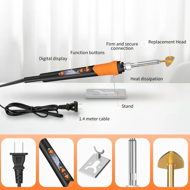 Alt view image 2 of 7 - Mini Iron for Crafts, 100W Small Tiny Iron for Crafts | Mini Iron for Sewing and Craftin, Digital Display Adjustable Temperature Mini Patch Clothes Shoes Sewing and Hats